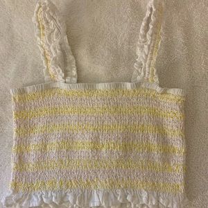 Pink and yellow pattern tank top